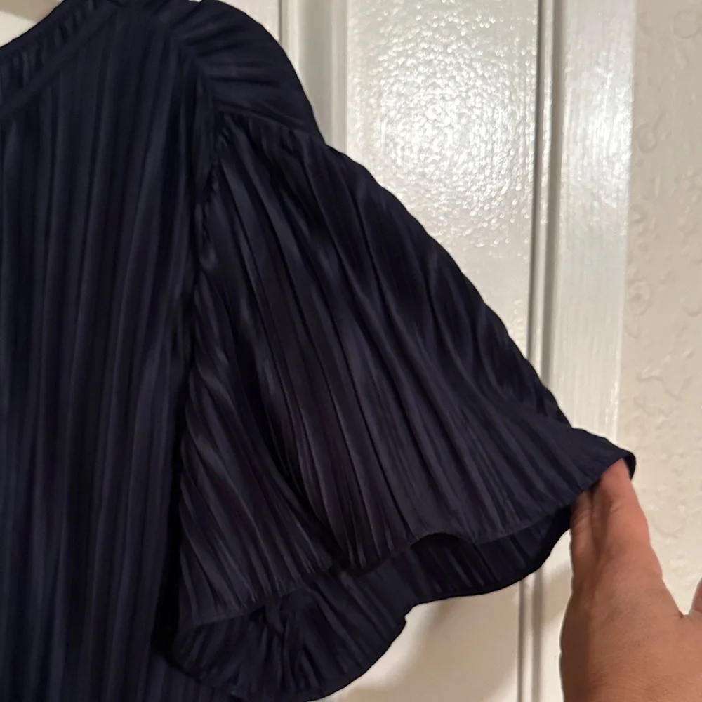 DKNY Midnight Blue Pleated Midi Dress